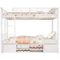 ETAGENBETT 90/200 cm in Weiß mit Schuhablage und Fallschutz - Weiß, Metall (90/200cm) - OKMYHOME