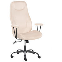KANCELÁŘSKÁ ŽIDLE Sametová látka Světle béžová Titan - béžová, textil (72/118/65cm) - Beliani