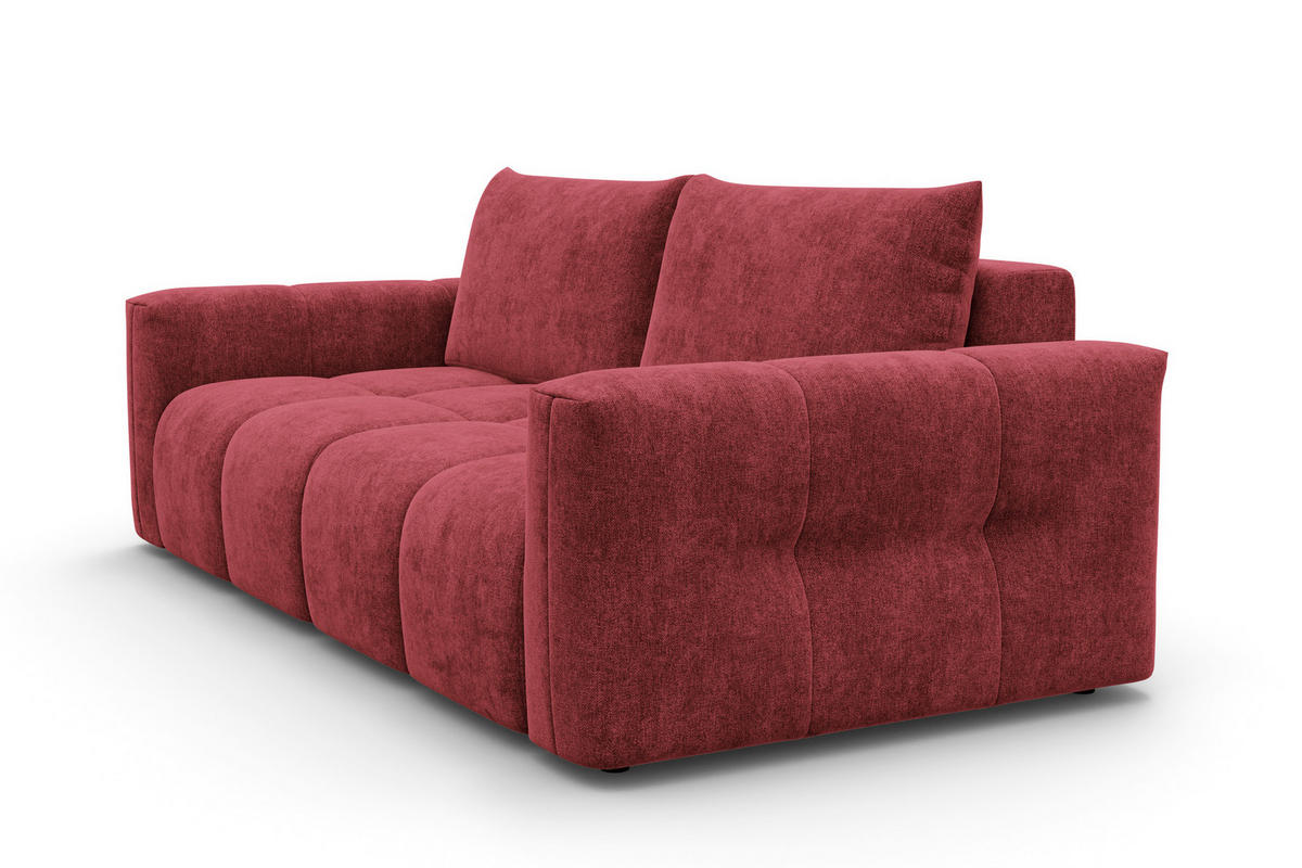 SOFA VERONA 3-Sitzer, Dunkelrot - Schwarz/Dunkelrot, Holz/Textil (224/83/110cm) - Courtois Laville