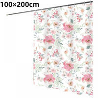 DUSCHVORHANG Schnell Trocknend 100/200 cm Polyester Wasserabweisend mit 6 Haken - Multicolor, Kunststoff (100/200cm) - MCBOSON