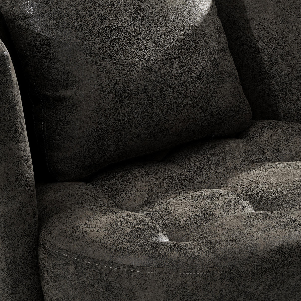 SESSEL - Anthrazit/Schwarz, Textil/Metall (65/77/40cm) - home24