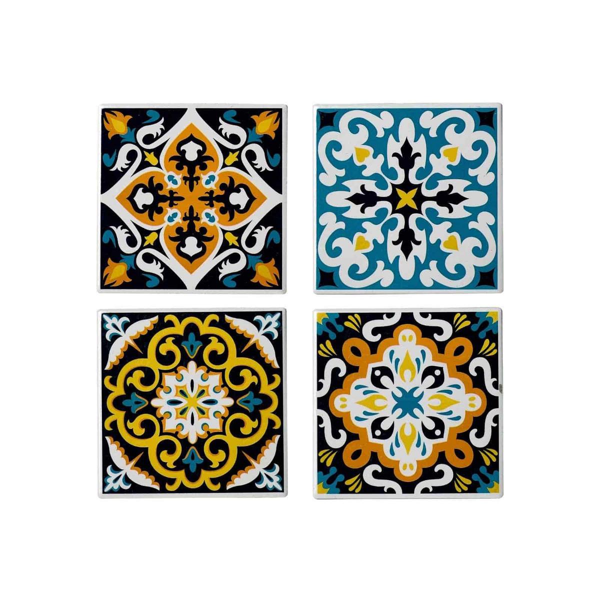 UNTERSETZER-SET Benito bunt 4-tlg. - Multicolor, Keramik (10/10cm) - Ritzenhoff Breker