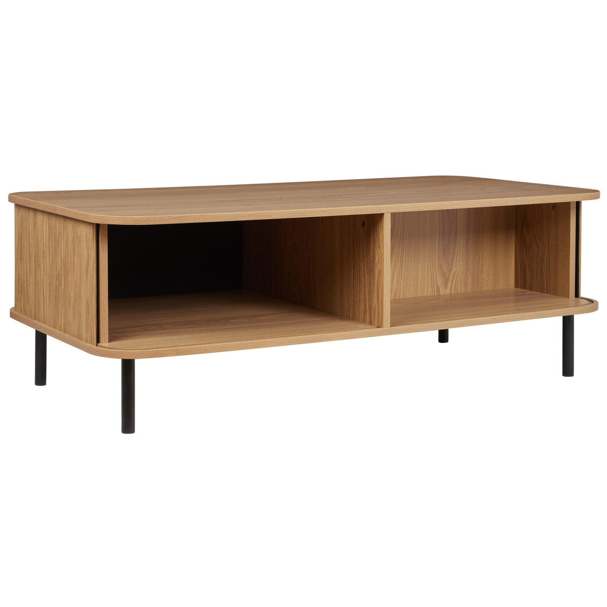 COUCHTISCH helles Holz/schwarz Bradley - Hellbraun/Schwarz, Holzwerkstoff (120/60/41cm) - Beliani