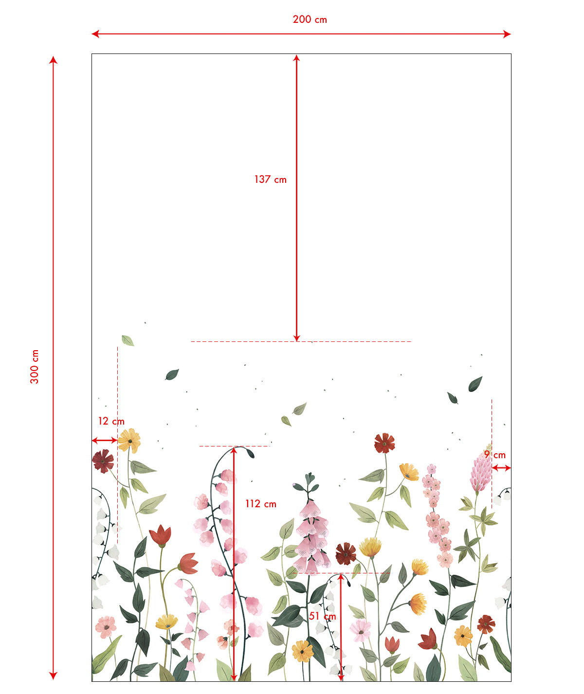 PANORAMA VLIESTAPETE Eden Blumen 2 m x 3 m, mehrfarbig - Multicolor/Grün, Papier (300/200cm) - Lilipinso