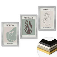 WANDBILDER 3er Set - 20x30 cm Silberner Rahmen - Matisses stilvolle abstrakte Gemälde - Silberfarben, Kunststoff (20/30cm) - ArtPrintCave