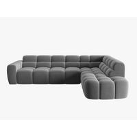 ECKSOFA rechts Lisa aus Samt hellgrau 5 Sitzplätze - Hellgrau, Textil (234/293cm) - Micadoni