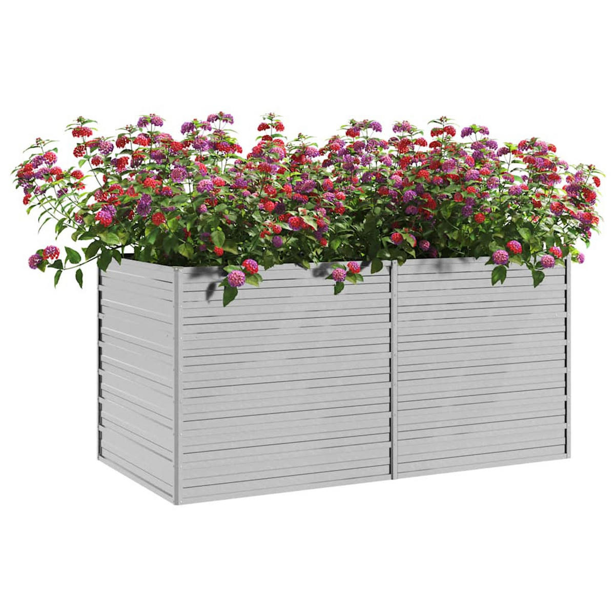 GARTEN-HOCHBEET 160/80/77 Cm Verzinkter Stahl Silbern - Silberfarben, Metall (160/77/80cm) - vidaXL