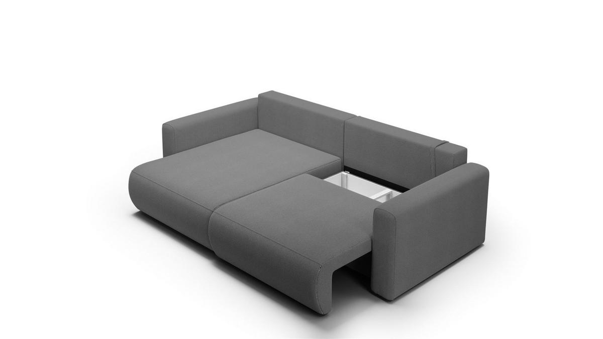 ECKSOFA Chaira Mit Schlaffunktion - Dunkelgrau, Holzwerkstoff/Textil (240/149cm) - Fun Möbel