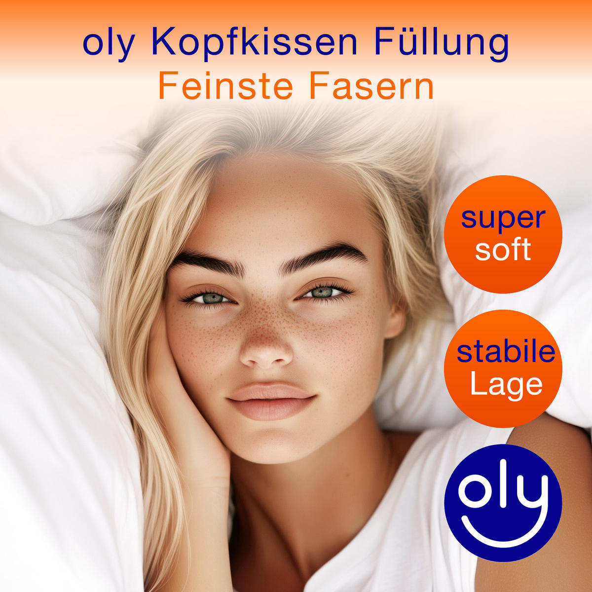 KOPFKISSEN KISSMY Mikrofaser medium - Weiß, Naturmaterialien (40/80cm) - oly