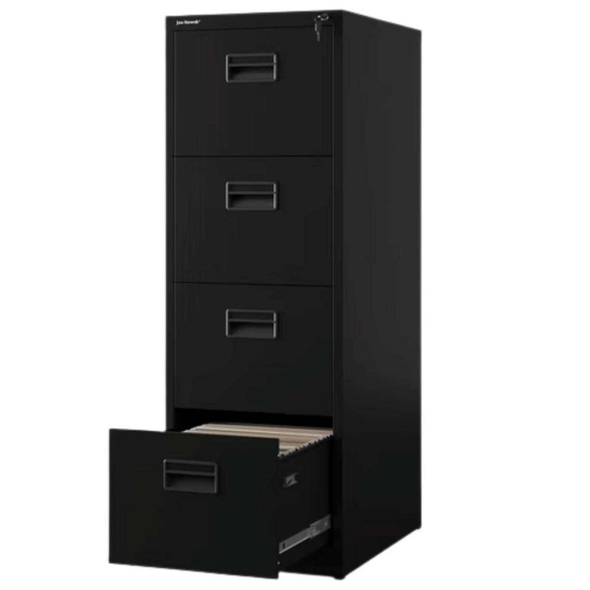 HÄNGEREGISTERSCHRANK abschließbar TION 4 Schubladen 132x46x62cm Schwarz - Schwarz, Metall (46/132/62cm) - DELUKE