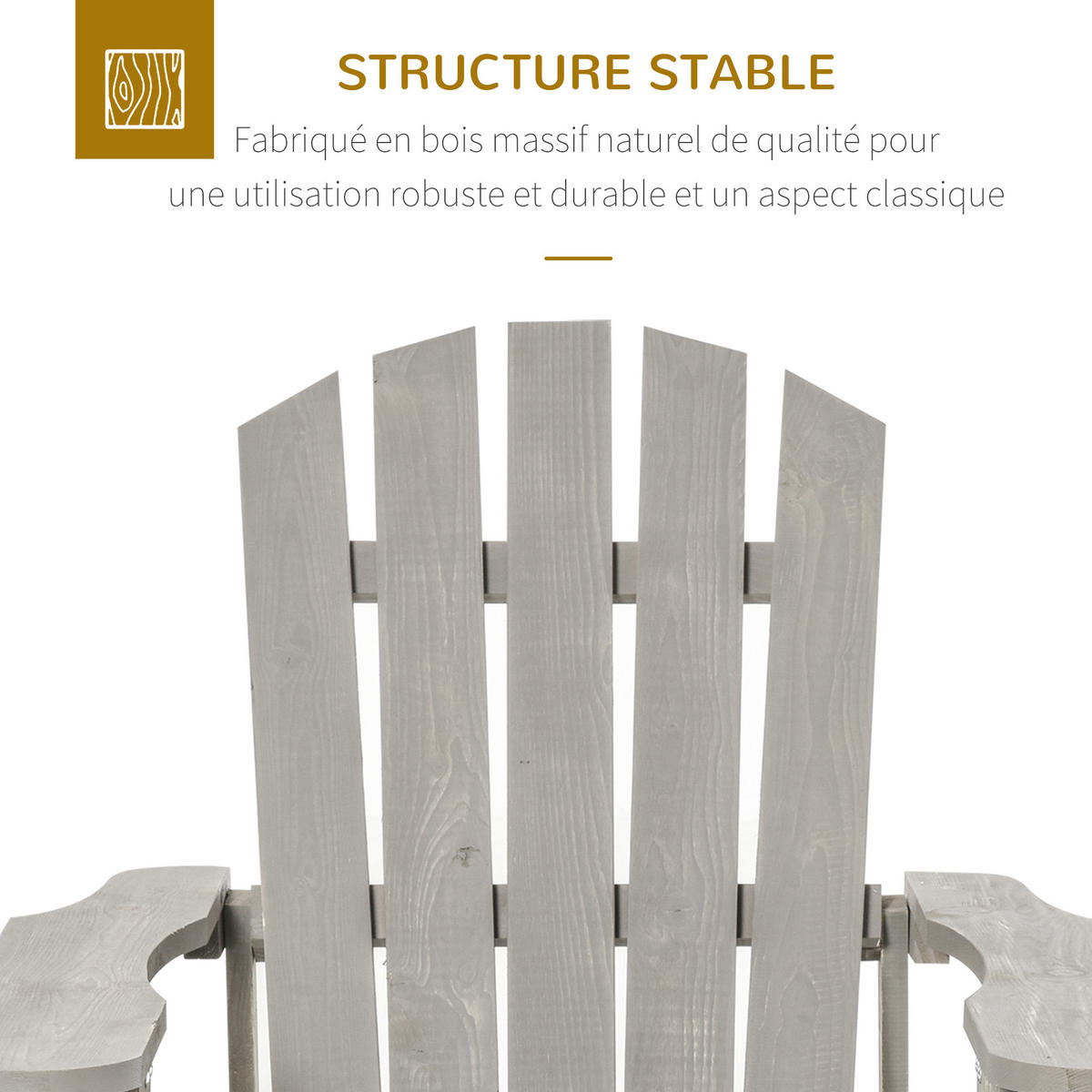GARTENSTUHL DE-17753 Grau - Grau, Holz (89/88/78cm) - ComfortXL