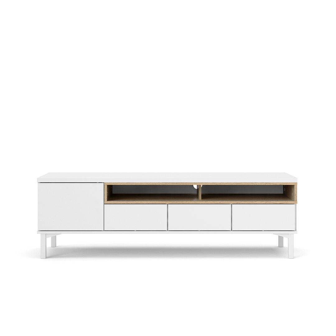 TV-MÖBEL, Roomers, Weiß, Holzwerkstoff, 156 x 49 x 49 cm - Weiß, Holzwerkstoff (156/49/49cm) - ebuy24