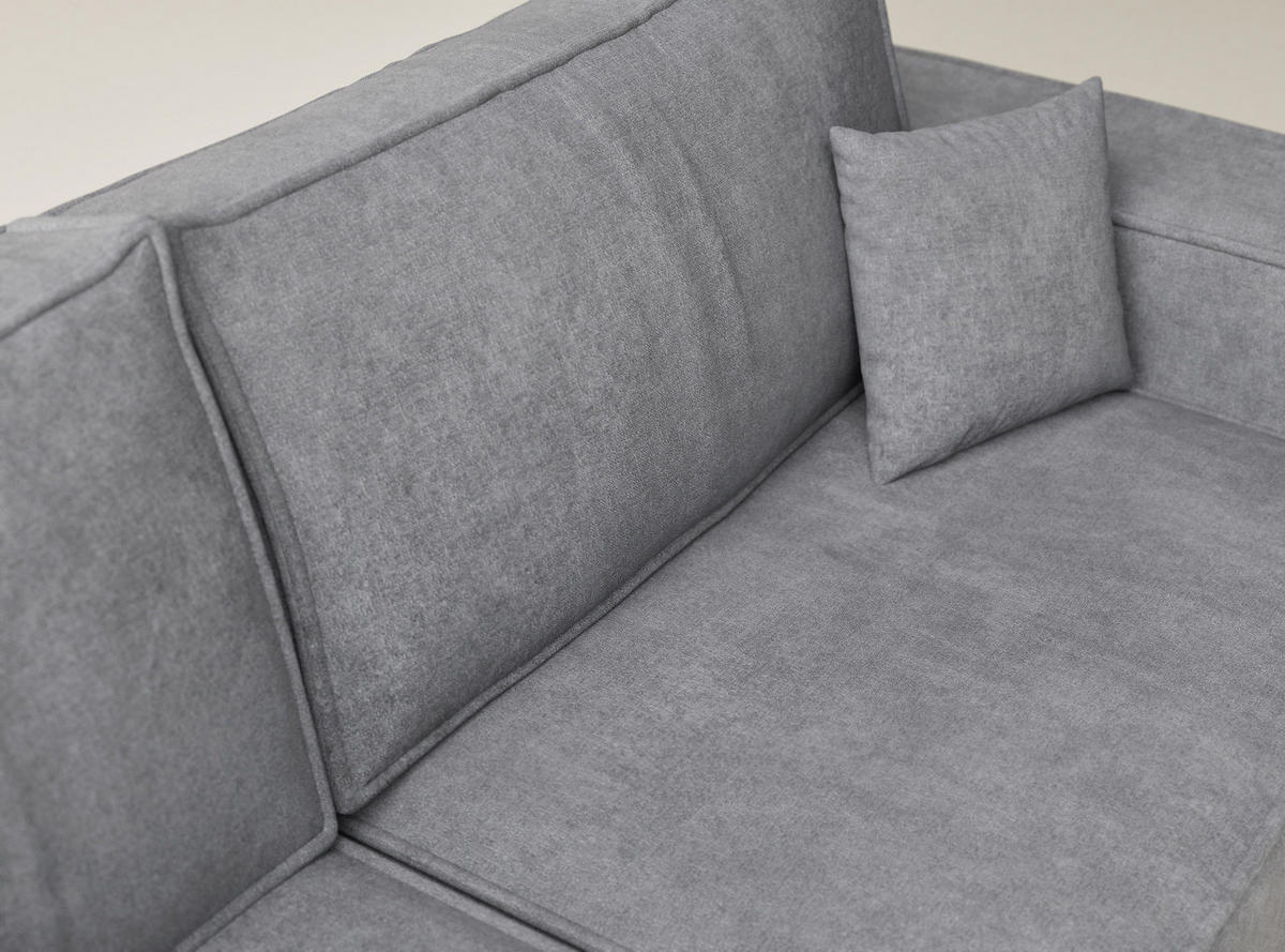 ECKSOFA MIT SCHLAFFUNKTION Tonga Grau Webstoff - Schwarz/Grau, Holz/Holzwerkstoff (105/253cm) - Maison de Reve