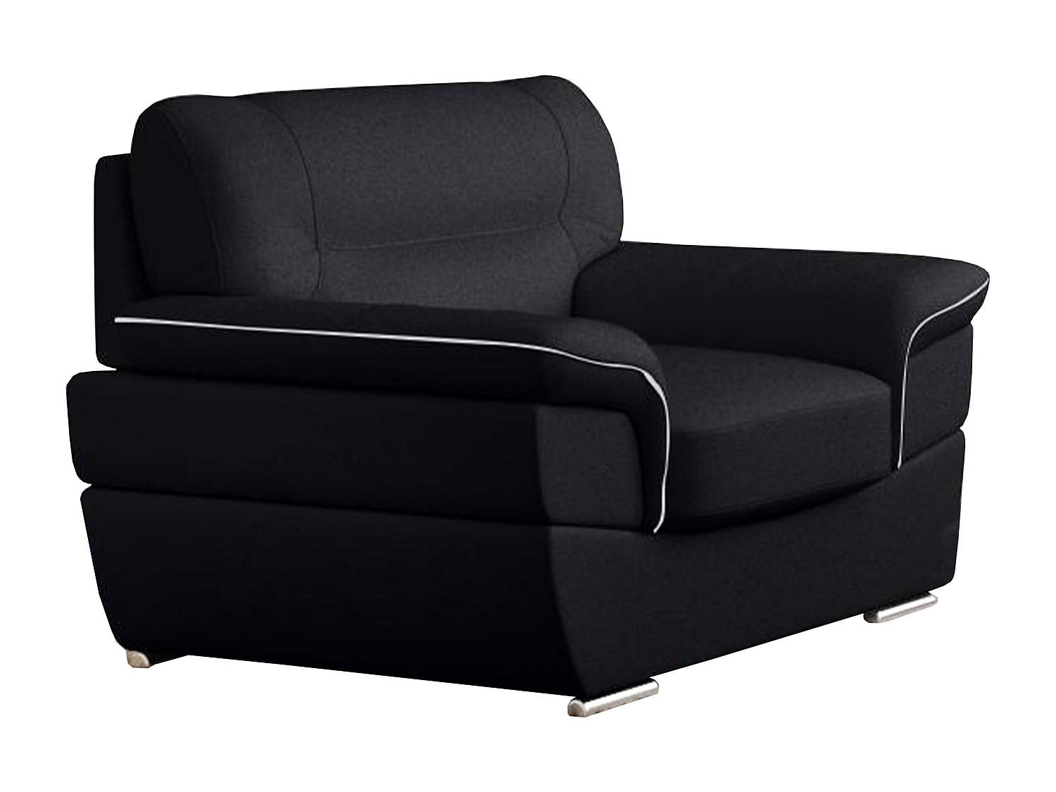 SESSEL mit gerader Rückenlehne - 1 -Sitzer - Leder - schwarz - THIBAULT - Schwarz, Leder (115/87/93cm) - Vente-Unique