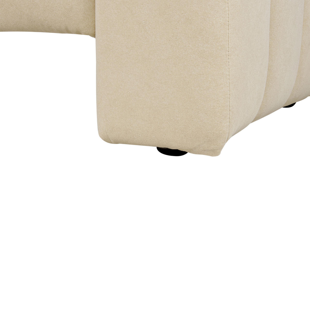 CHAISELONGUE Samtstoff beige rechtsseitig Lannils - Beige/Schwarz, Textil (156/67/76cm) - Beliani