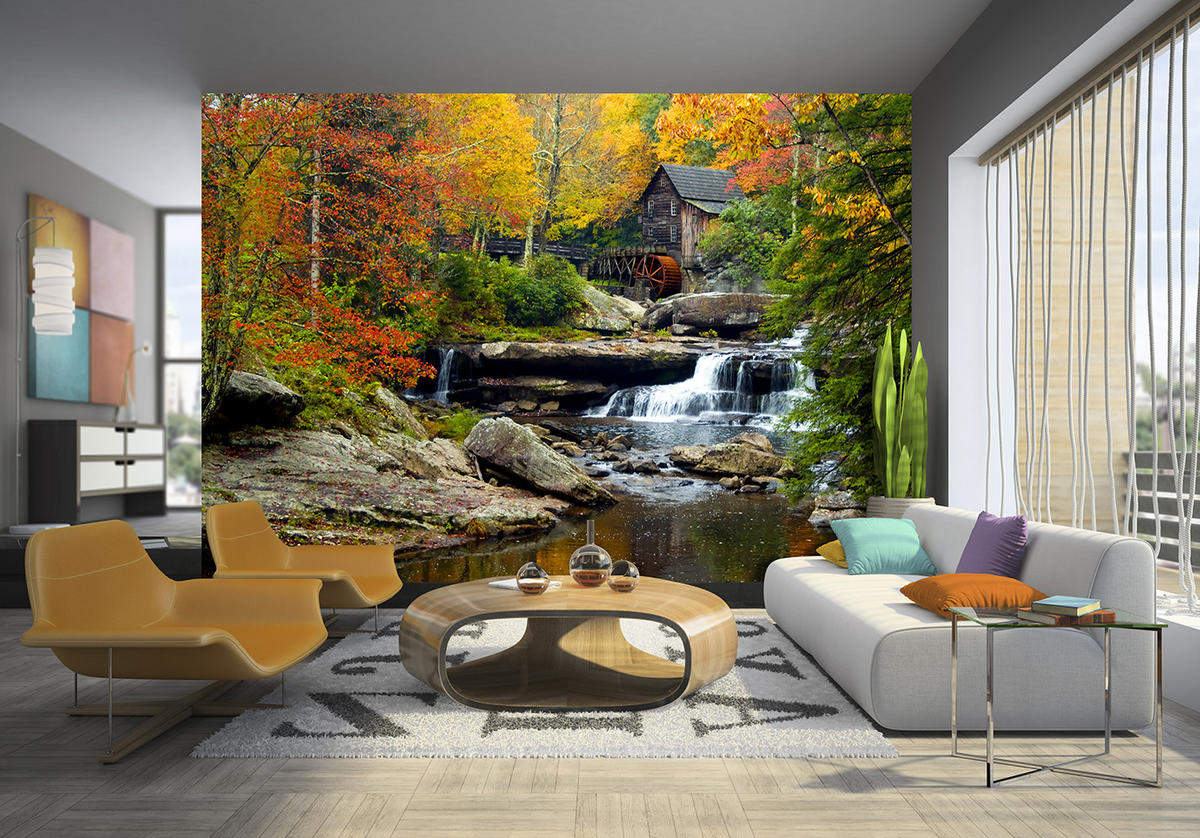 FOTOTAPETE bewaldete Landschaft 375 x 270 cm - Multicolor, Papier (375/270cm) - Sanders & Sanders
