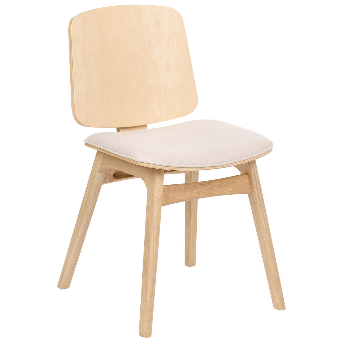 ESSZIMMERSTUHL 2er-Set Holz Hellbraun/Hellbeige Charleston - Beige, Textil (45/78/51cm) - Beliani