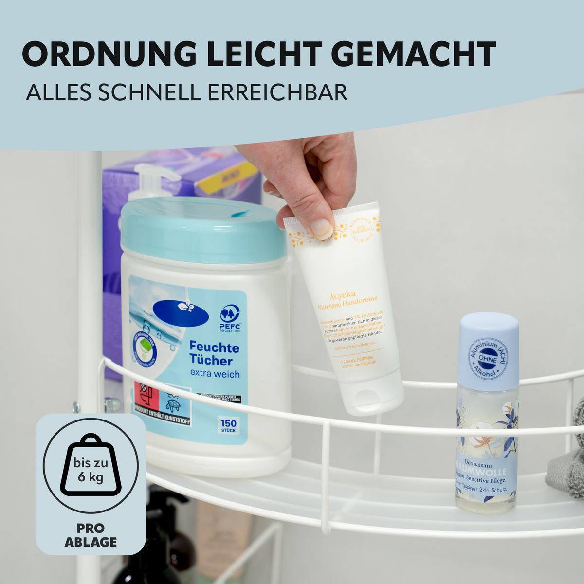 WASCHBECKENUNTERSCHRANK, weiß, Metall - Weiß, Metall (57.5/64/44.5cm) - eluno