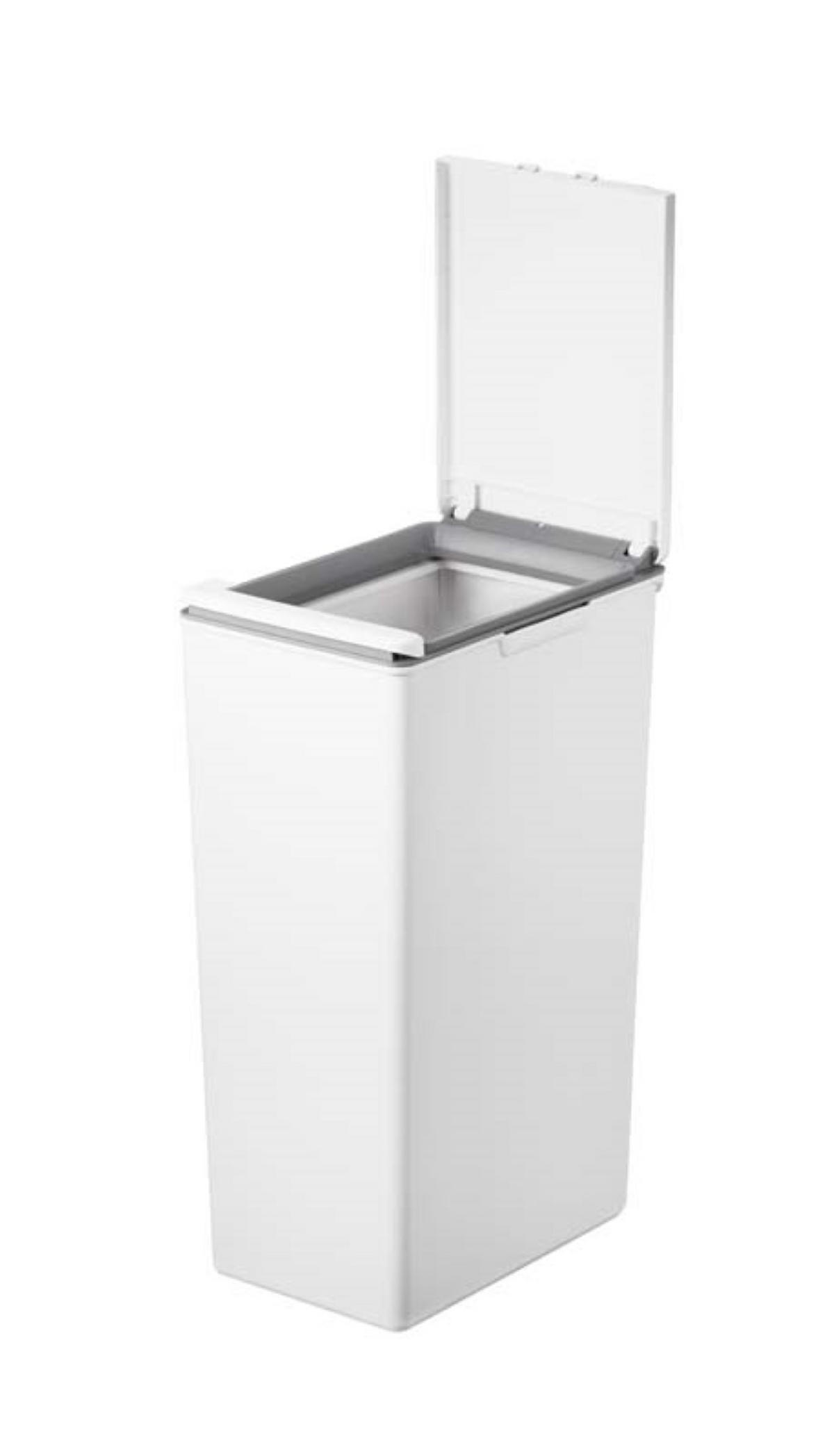 MÜLLEIMER Modern Mit Touch Bar Deckel 40 Liter Weiß - Weiß, Metall (24.5/63/37cm) - PROREGAL