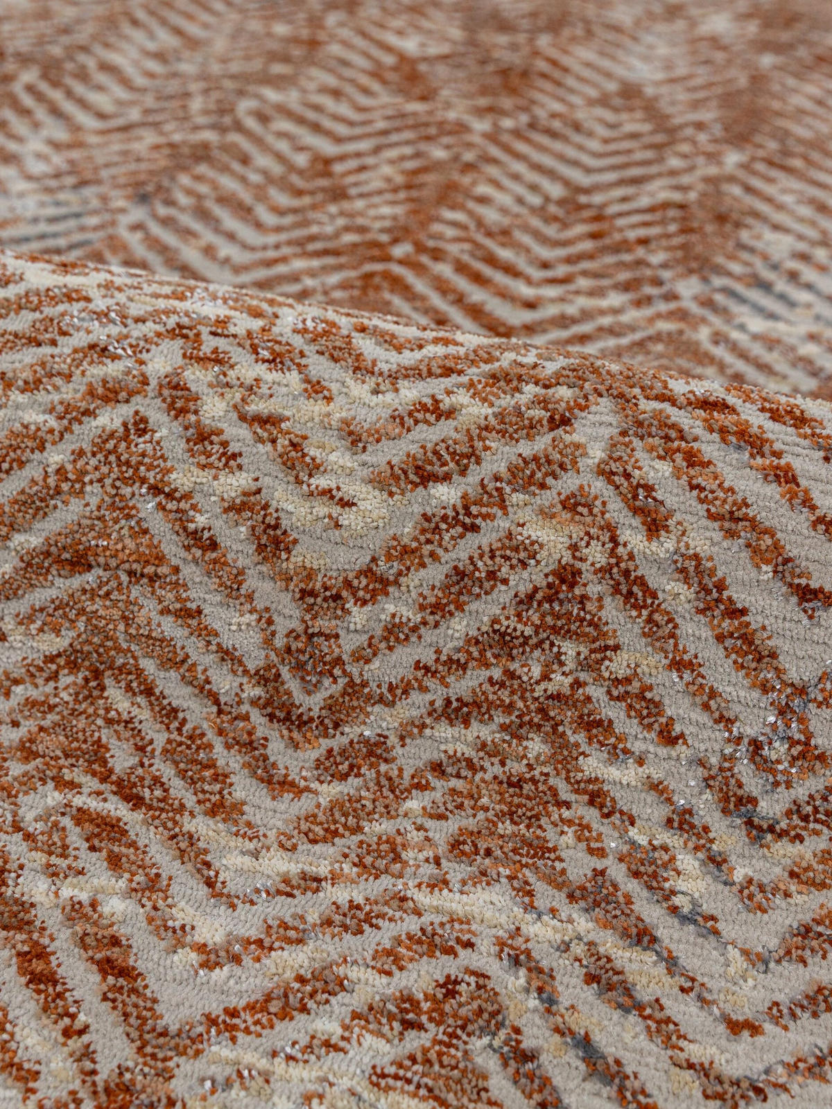 KURZFLORTEPPICH CROAL, Chevron, Natur-Terrakotta, 160 x 230 cm - Beige, Textil (160/230cm) - KADIMA DESIGN
