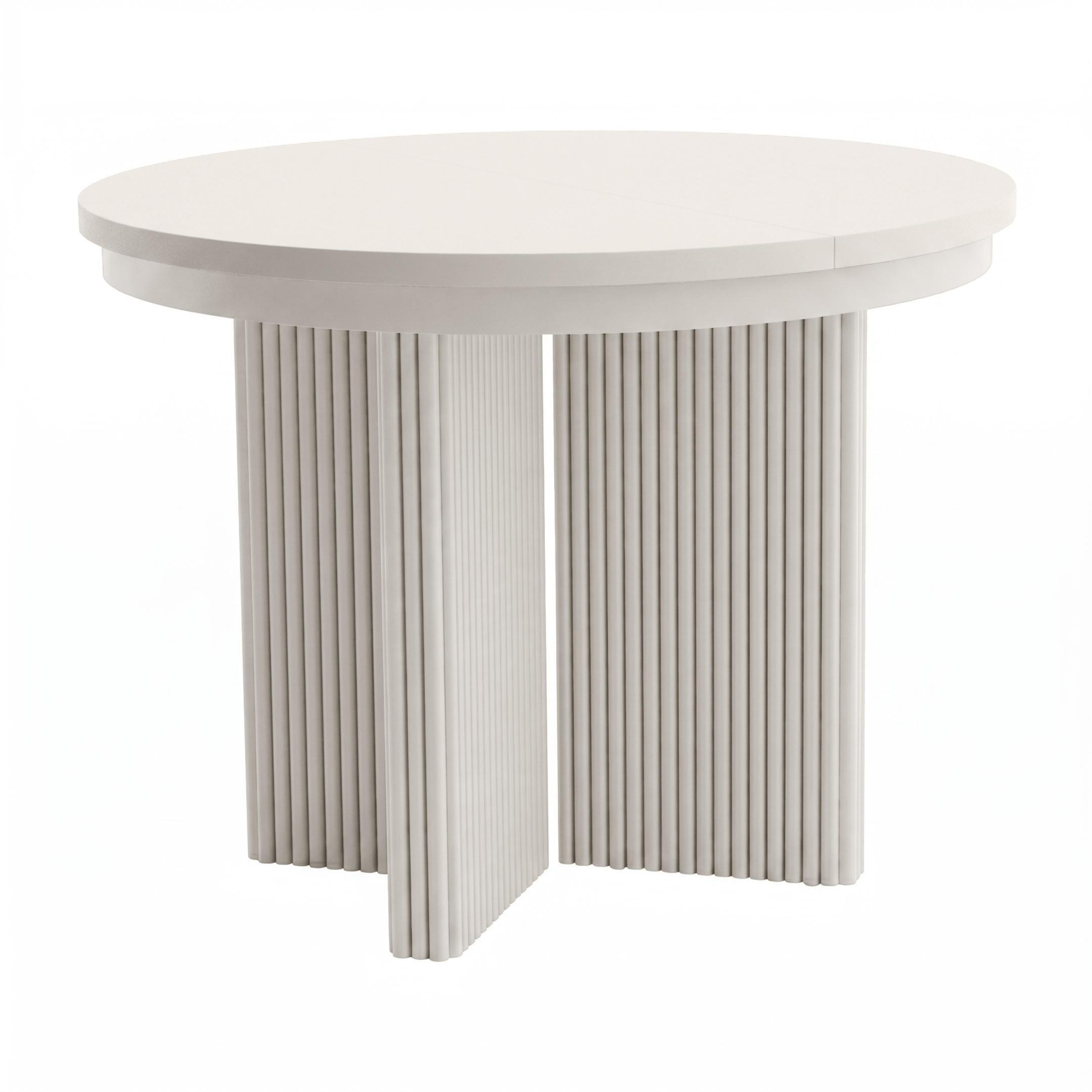 JÍDELNÍ STŮL Prestige, kulatý designový stůl, rozkládací Ø 100–180 cm, kašmír + kašmír - kašmírová, kov (100/100/77cm) - Beautysofa