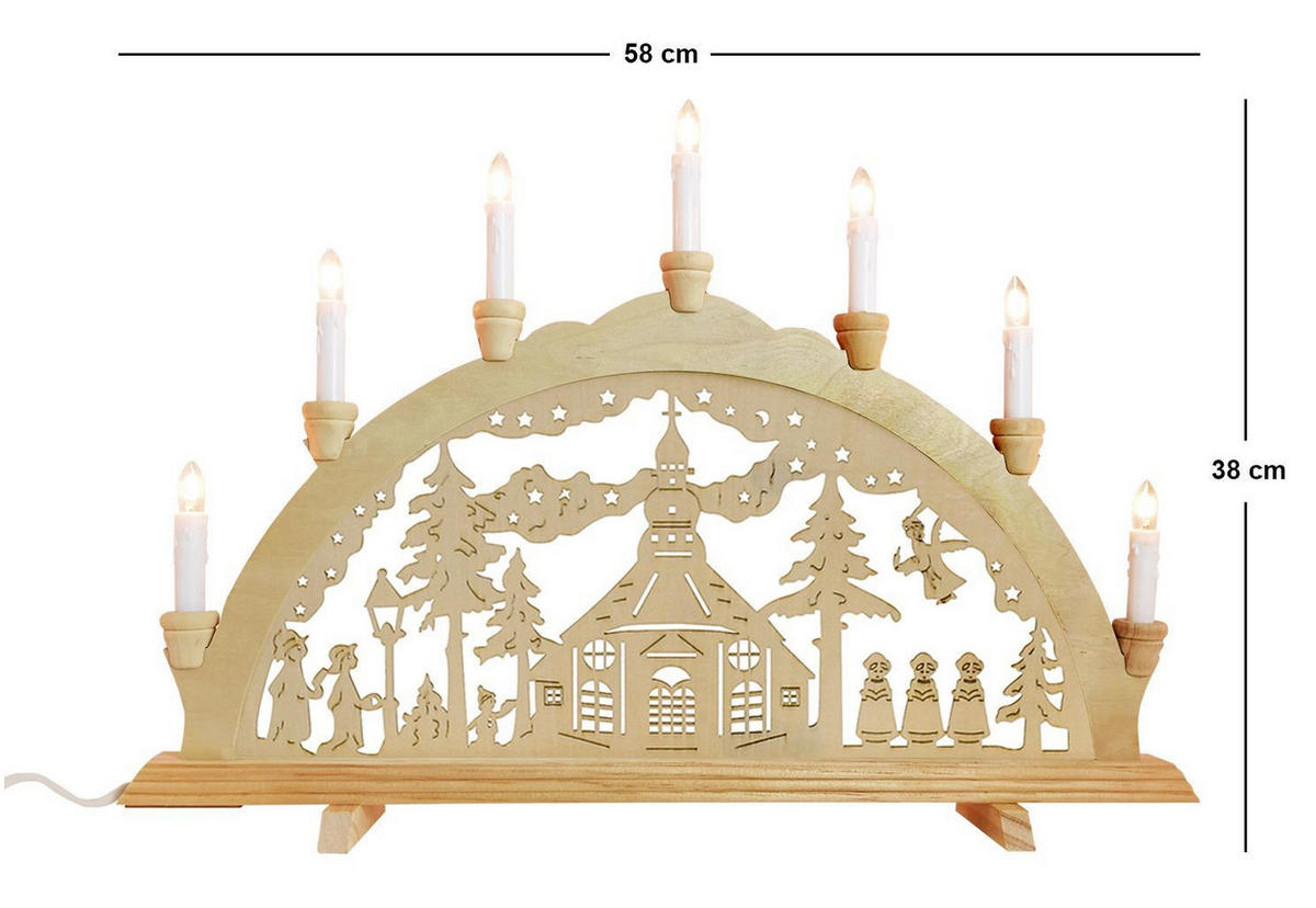 SCHWIBBOGEN Seiffen 7-flammig - Multicolor, Holz (0.1/1/0.1cm) - Dekoteam24