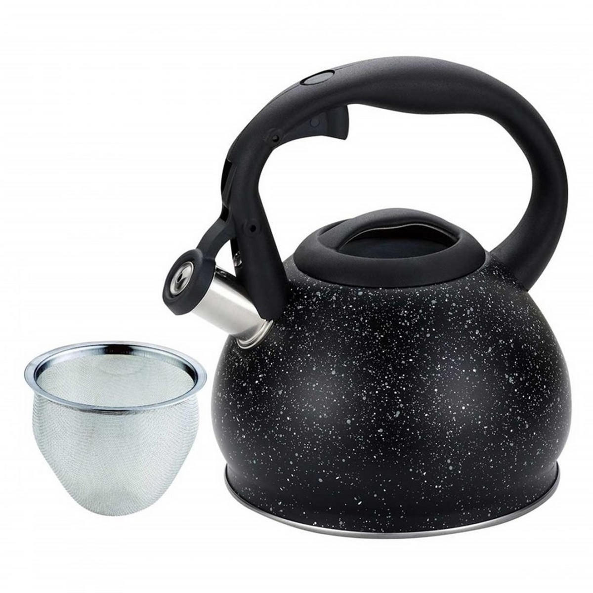 WASSERKESSEL Schwarz 14/14/18.5 cm KH1634 - Schwarz, Metall (14cm) - Kinghoff 