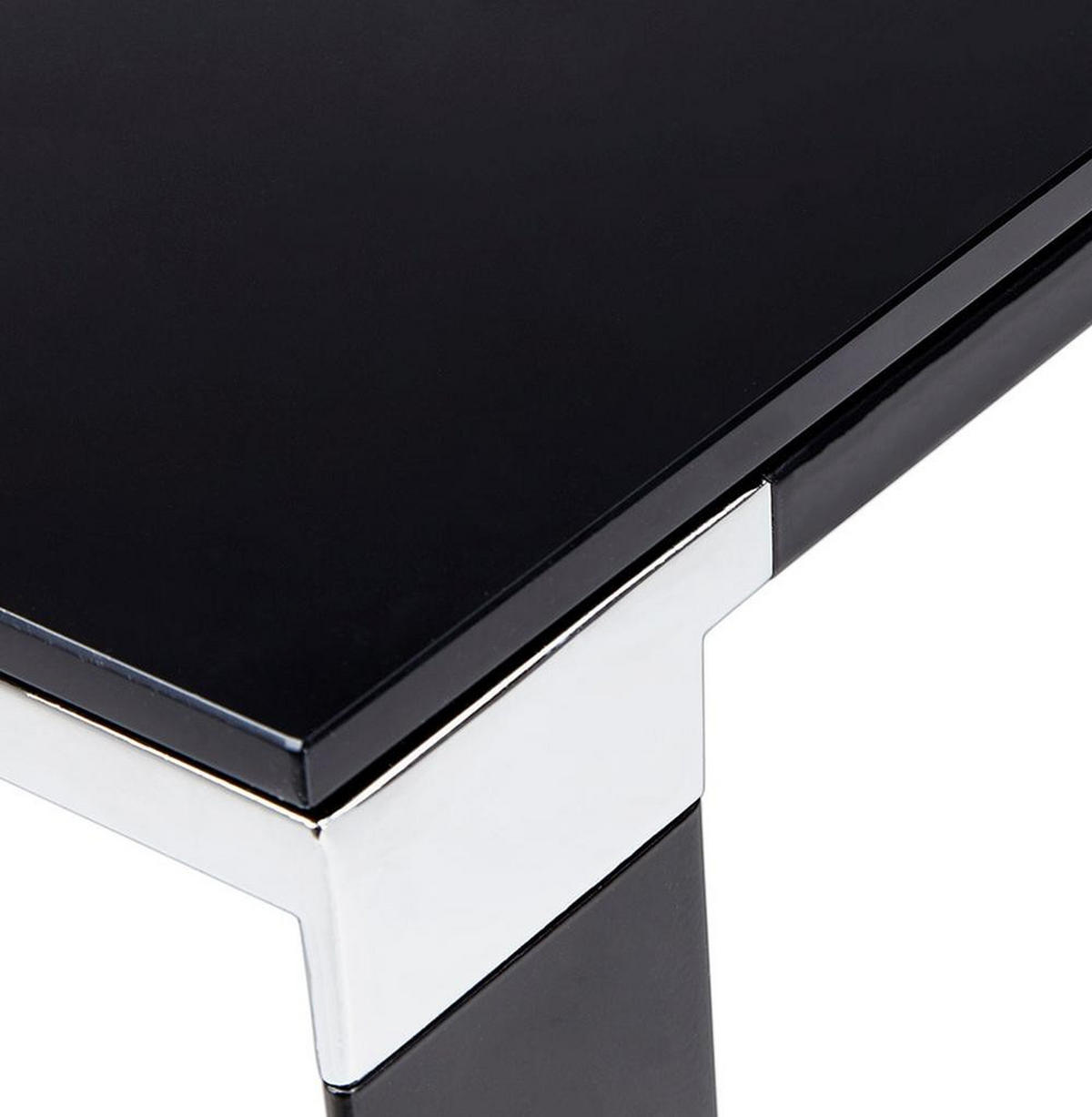 SCHREIBTISCH Glas Chromakzente Für Besprechungsraum KERIX, Schwarz 200x100x74 cm - Schwarz, Glas/Metall (100/200/74cm) - KADIMA DESIGN