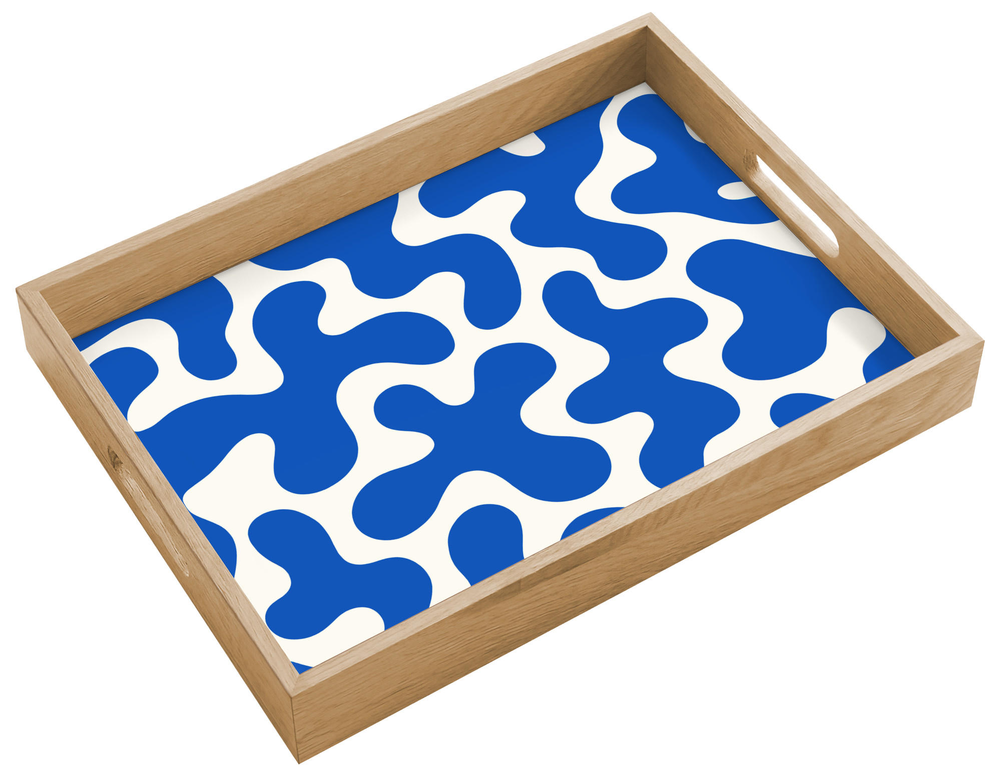 OnlyWow SERVÍROVACÍ PODNOS Tvary - abstraktní - modrá - vlny 40x30 cm