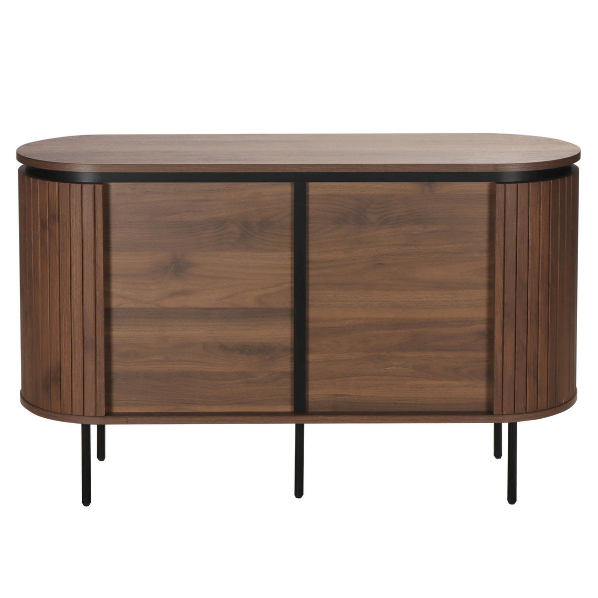 SIDEBOARD, dunkles Holzeffekt - Braun, Holz (40/76/120cm) - Oviala