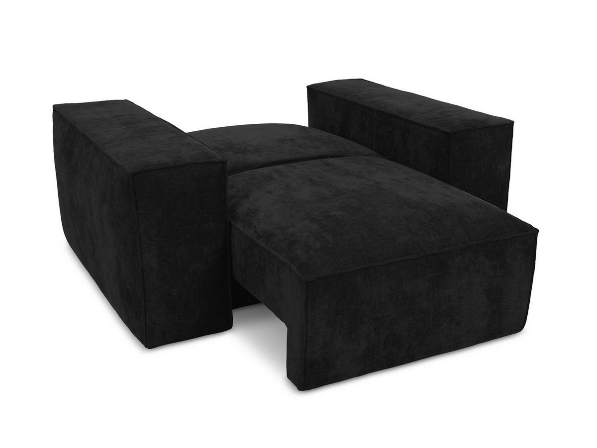SCHLAFSESSEL Chenille Stoff Schwarz - Schwarz, Holzwerkstoff/Kunststoff (157/81/113cm) - Makamii