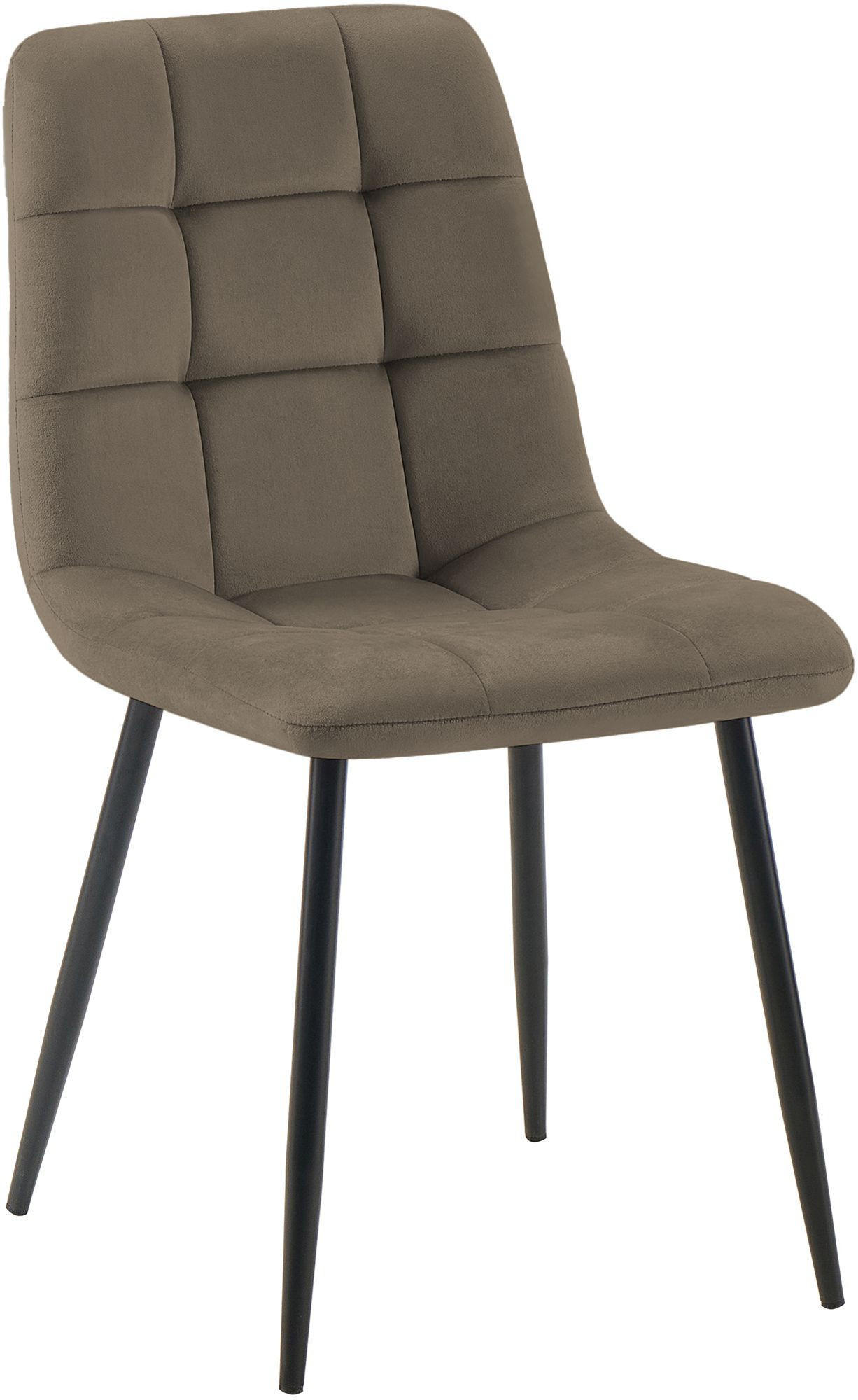 STUHL Samt Taupe - Taupe, Textil/Metall (45/84/55cm) - CLP