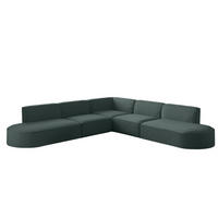 ECKSOFA Universal Palma Opera Velvet - Smaragdgrün, Holzwerkstoff/Textil (276/276cm) - Fun Möbel