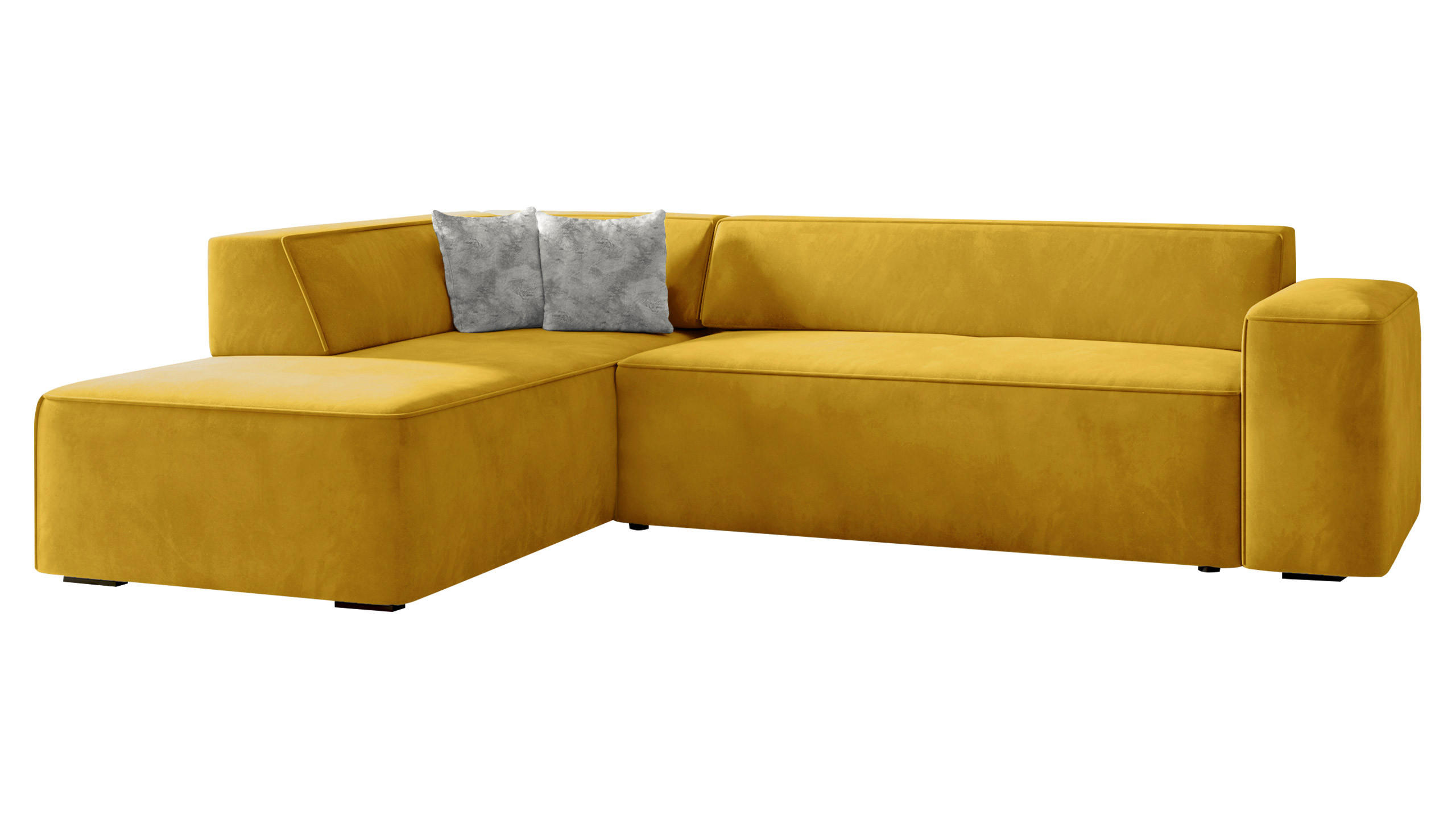 ECKSOFA Lordin Premium, Seite: Links - Gelb, Holz/Textil (267/205cm) - MIRJAN24