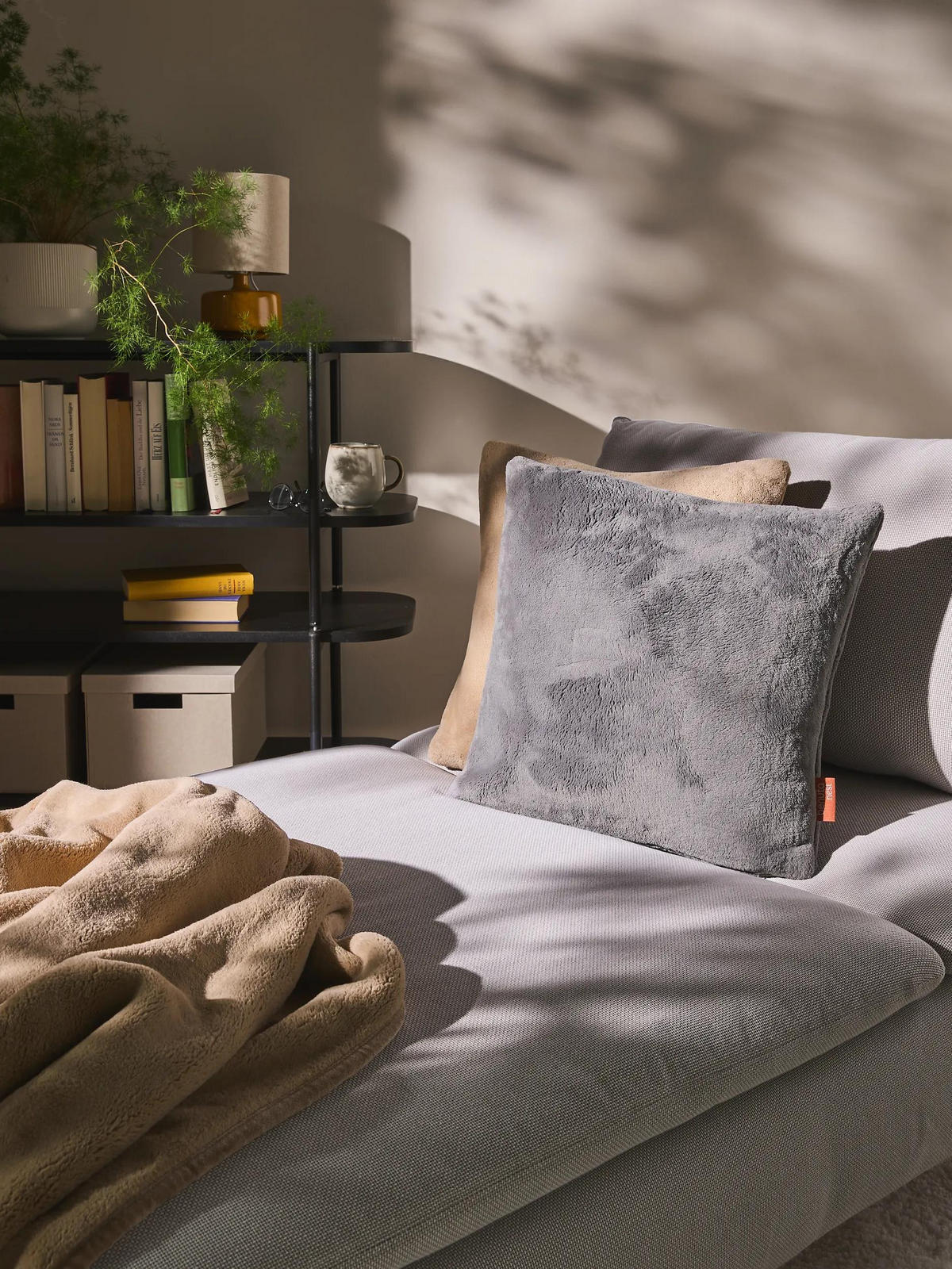 KISSEN Cosi Grau 45/45 cm - Grau, Textil (45/45/15cm) - benuta