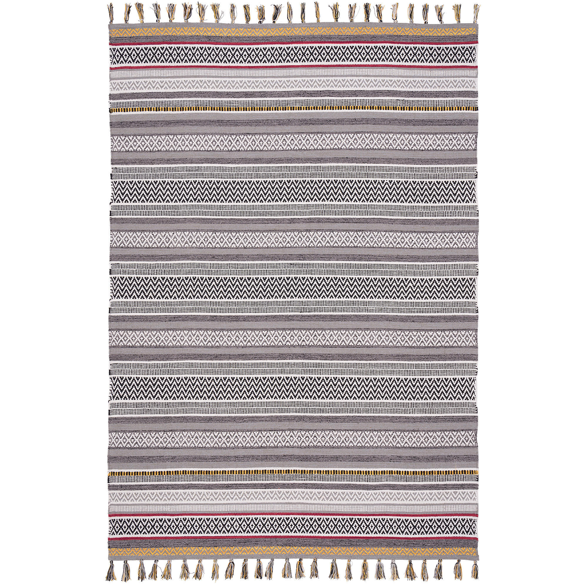 KELIM BAUMWOLLE NATUR TEPPICH GRACE - Grau, Textil (140/200cm) - Pergamon