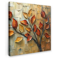 LEINWANDBILD Baum - Abstrakt - Natur - Kunst 20x20 cm - Goldfarben, Textil (20/20cm) - MuchoWow