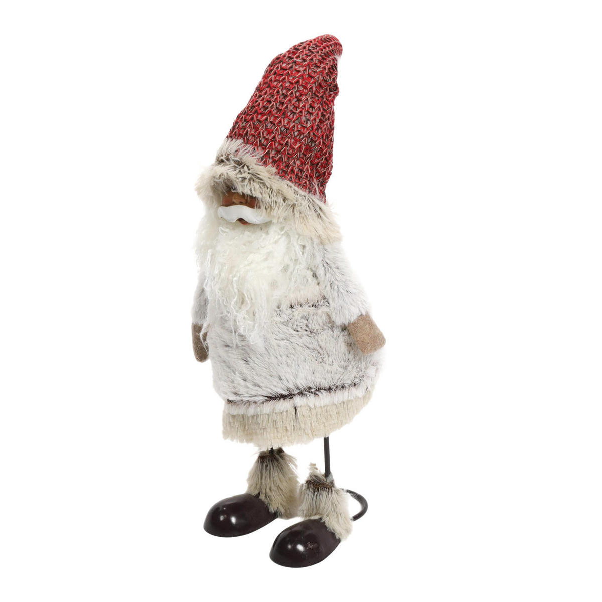 FIGUR mit Weihnachtsmann Motiv auf Metallkonstruktion 19/16/35 cm - Weiß, Textil (16/35/19cm) - Fééric Lights and Christmas