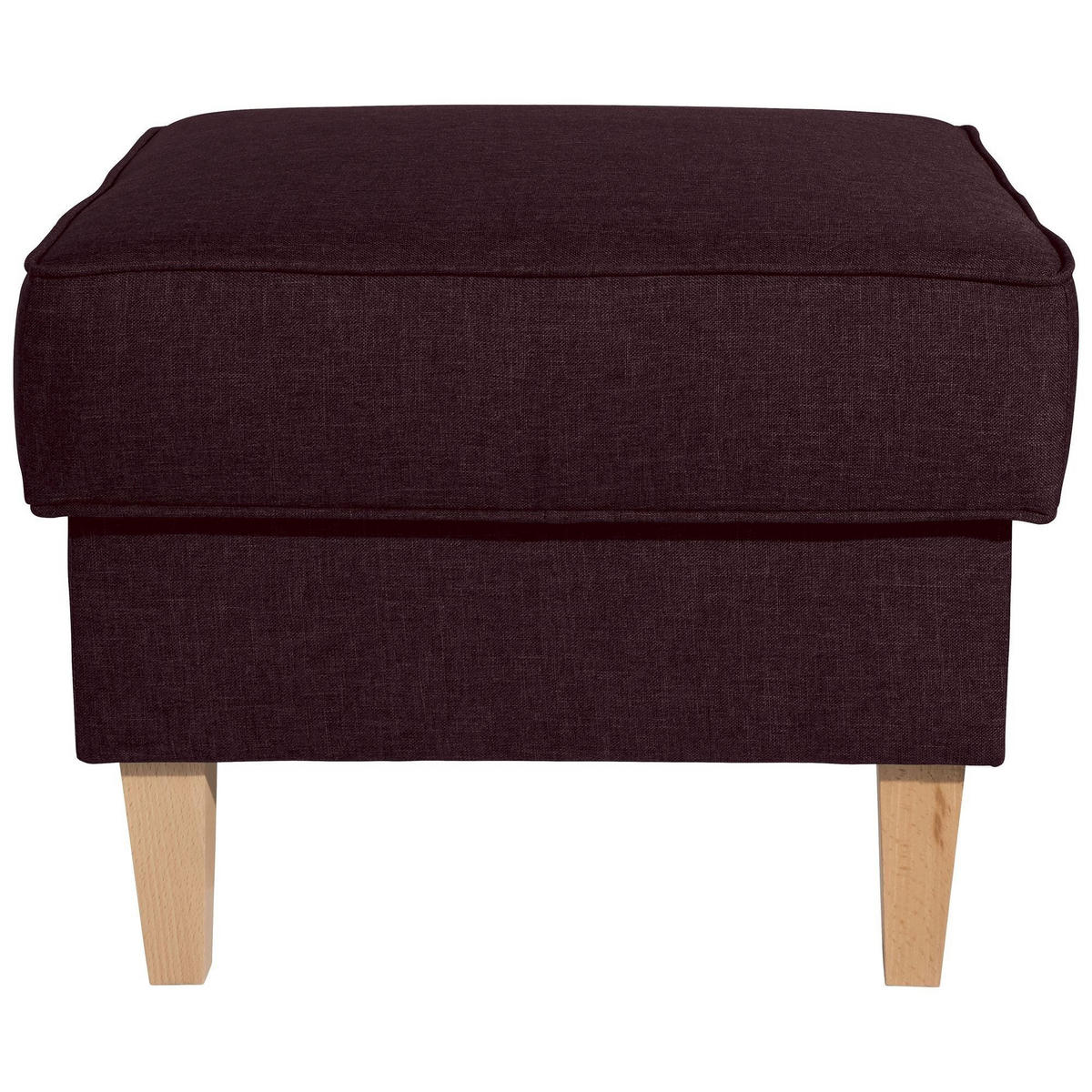 HOCKER Karlen Bezug Flachgewebe Buche natur / burgund - Brombeere/Buchefarben, Kunststoff (53/45/53cm) - 58aufmkessel