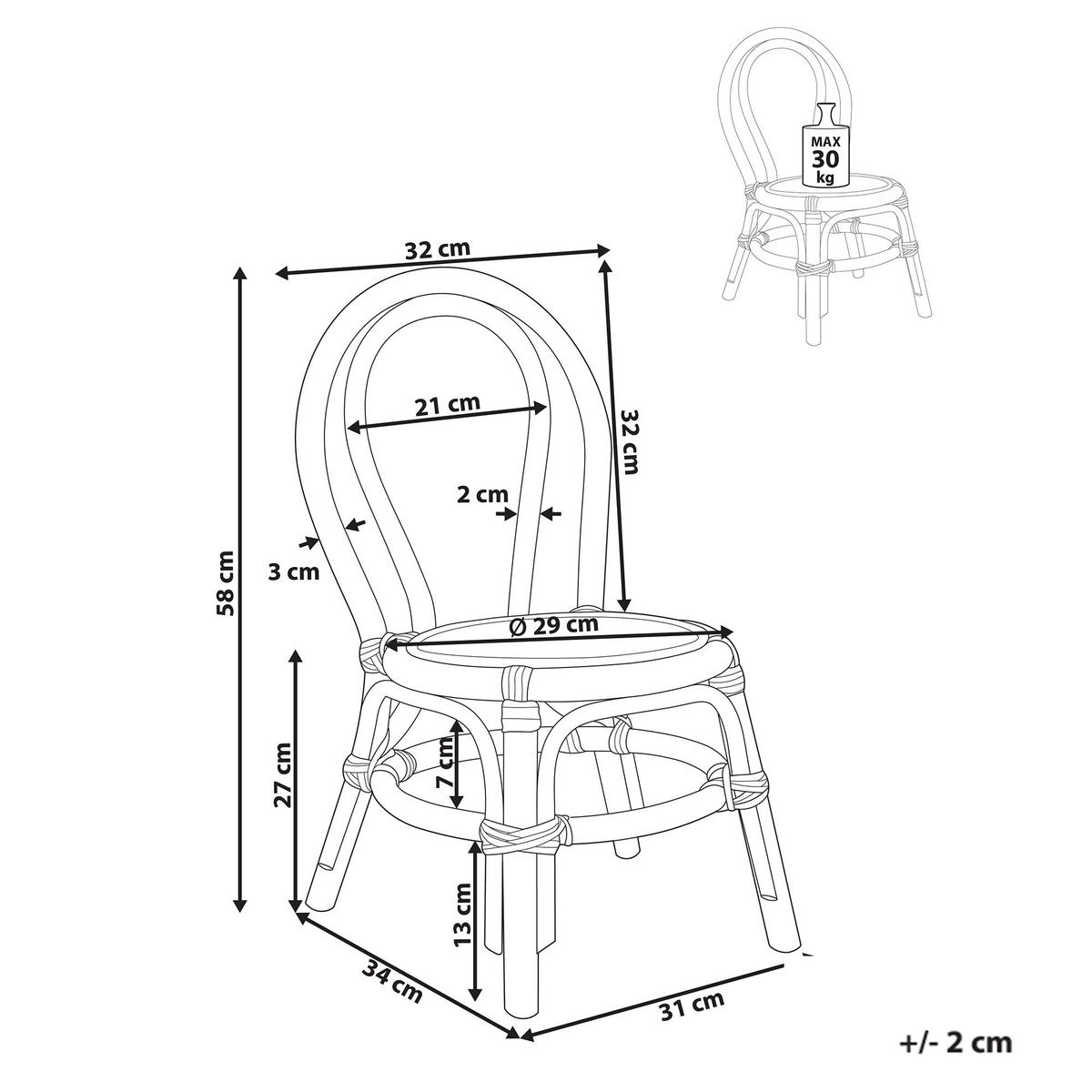 KINDERSESSEL Pastellrosa Kalivia - Pink, Naturmaterialen (32/58/34cm) - Beliani