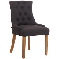 STUHL Stoff schwarz - Schwarz/Naturfarben, Holz/Textil (55/92/58cm) - CLP