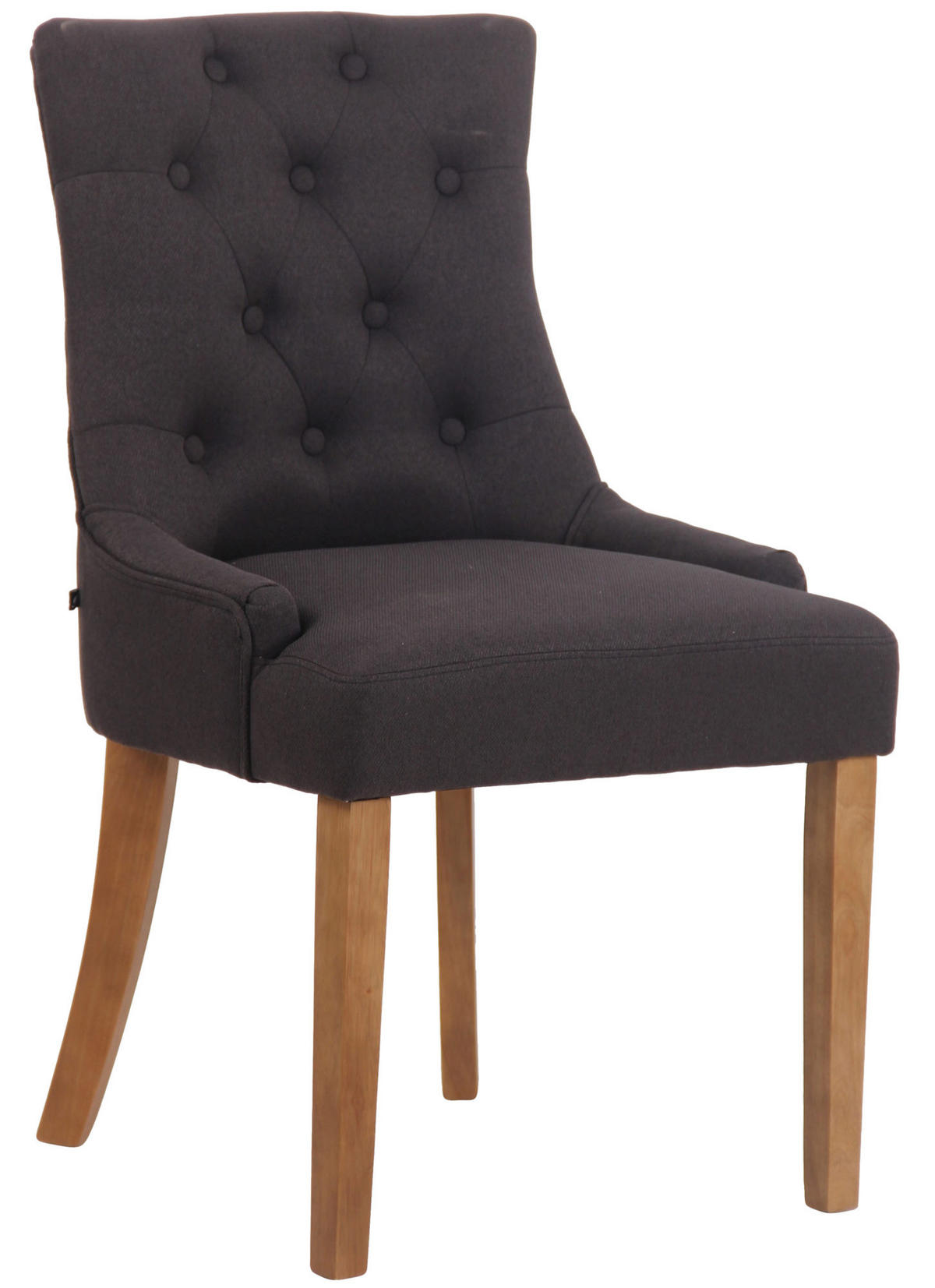 STUHL Stoff schwarz - Schwarz/Naturfarben, Holz/Textil (55/92/58cm) - CLP