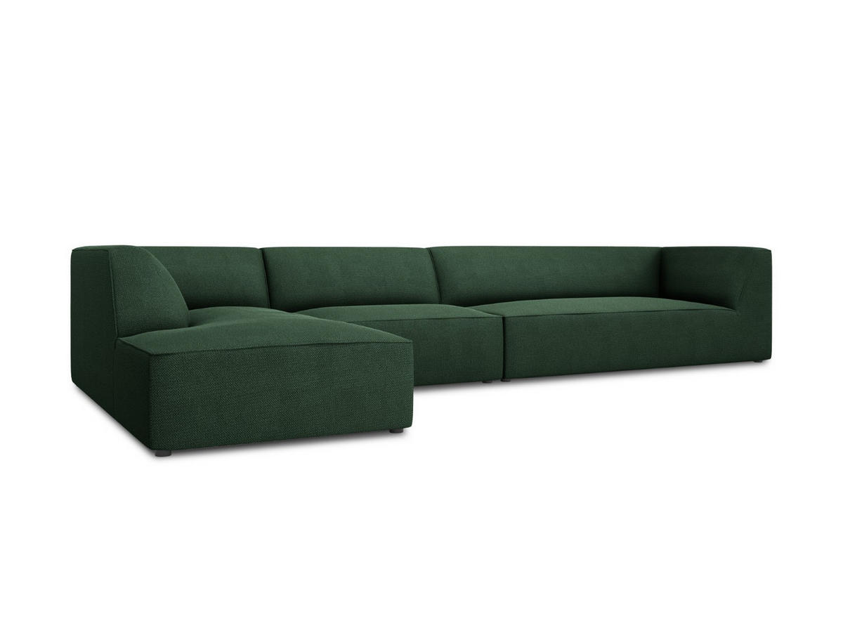 ECKSOFA links Ruby aus strukturiertem Stoff grün 5 Sitzplätze - Grün, Textil (180/366cm) - Micadoni