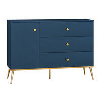 SIDEBOARD Marine dunkelblau / gold 120 / 40 / 85cm - Blau/Dunkelblau, Holz/Holzwerkstoff (120/85/40cm) - Feldmann-Wohnen