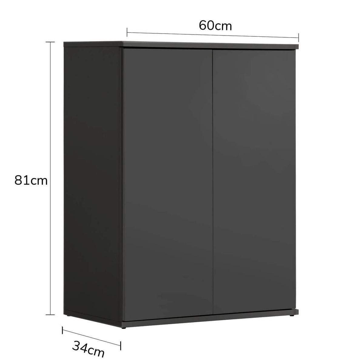 MEHRZWECKSCHRANK Der Kurze - Schwarz, Holzwerkstoff (60/81/34cm) - Mokebo