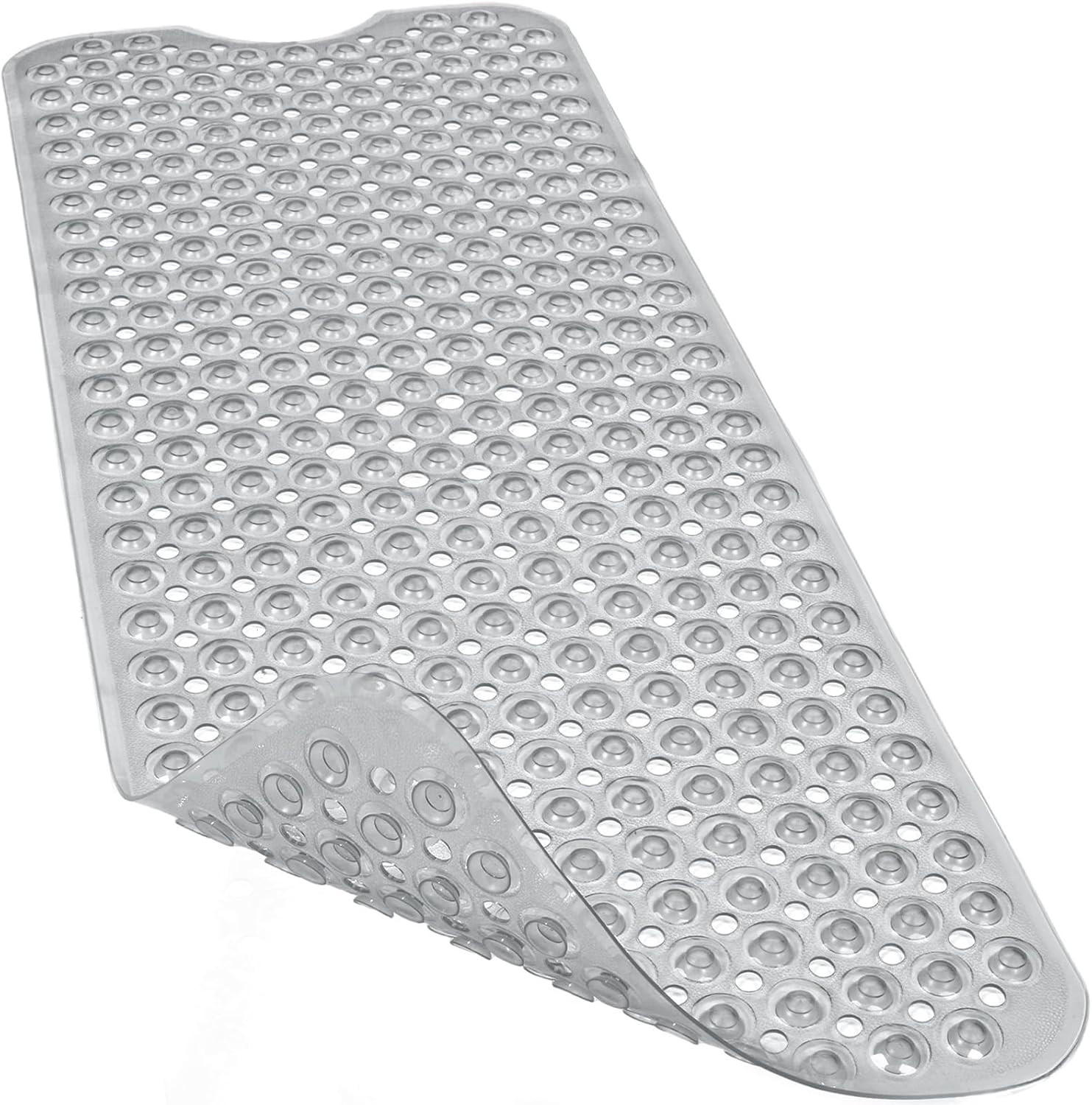 DUSCHMATTE – 40 x 100 cm – Grau – Rutschfest - Grau, Kunststoff (41/7cm)