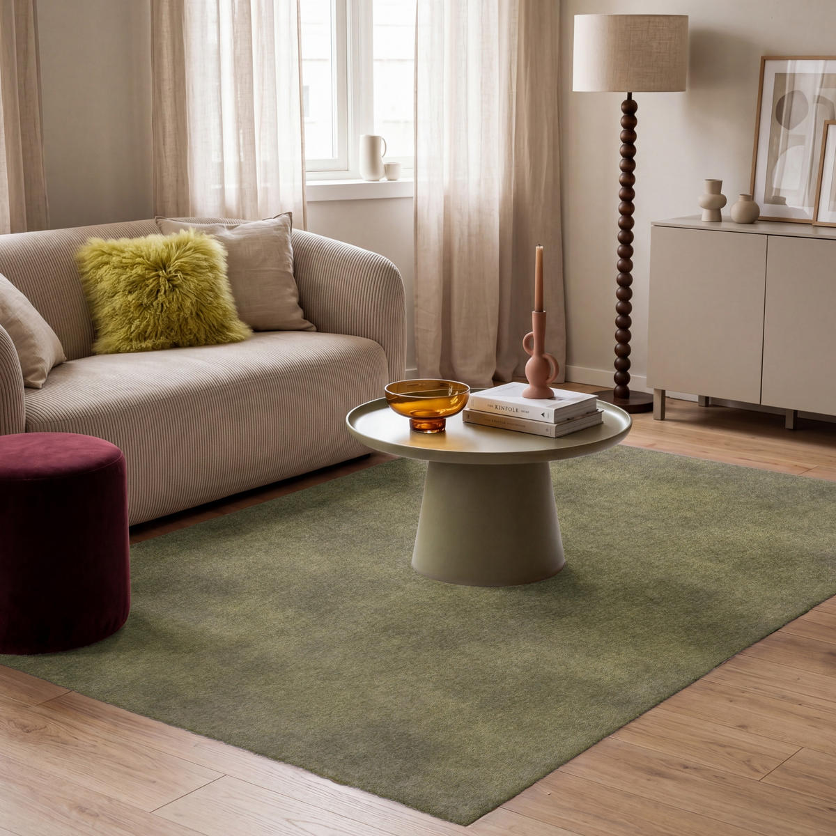 KOBERCE - Textúra - abstraktná - zelená - 180x120 cm - olivovozelená, textil/plast (180/0.4cm) - OnlyWow