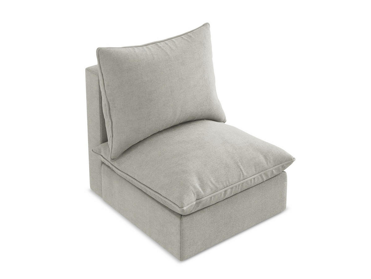 SOFAELEMENT Strukturstoff Grau - Hellgrau/Schwarz, Holzwerkstoff/Kunststoff (75/77/90cm) - Makamii