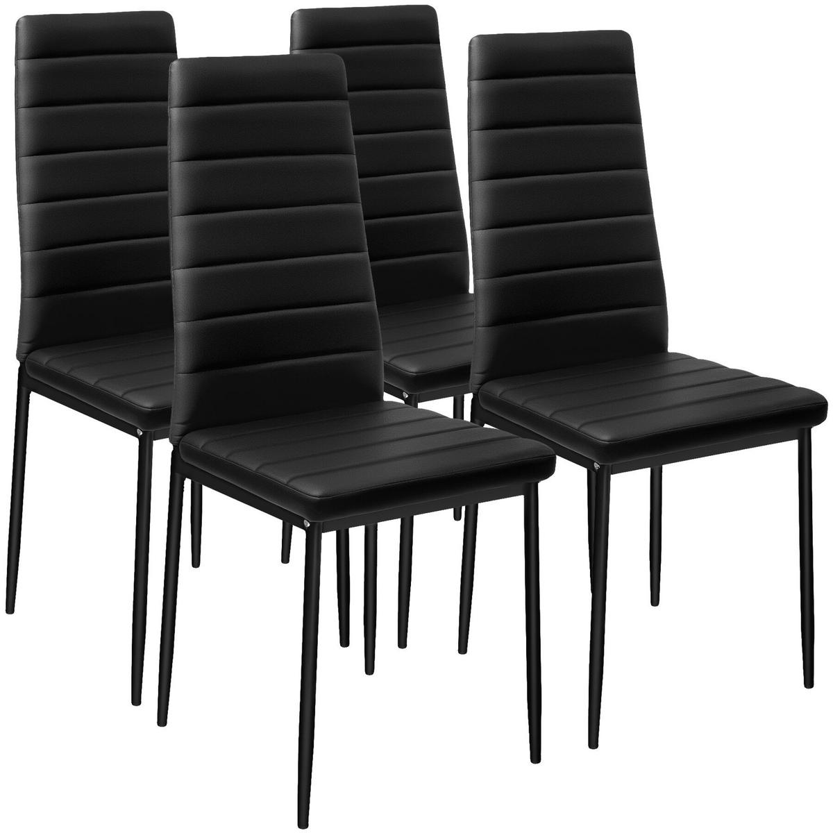 ESSZIMMERSTUHL 4er Set Thomas 41 x 45 x 98 5 cm schwarz - Schwarz, Textil (48/98.5/45cm) - tectake