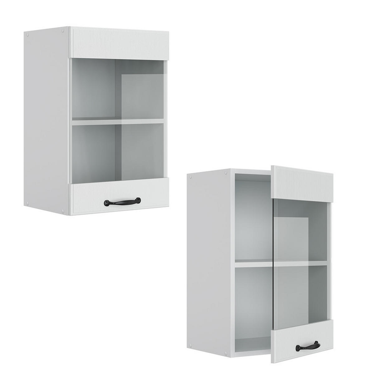 KÜCHENGLASSCHRANK R-Line Weiß Landhaus 40 cm - Weiß, Holzwerkstoff (40/60/31cm) - Vicco